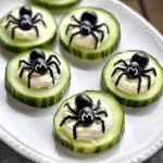 Keto Spider Cucumber Appetizer Bites