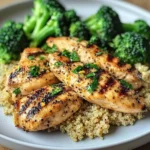 Lemon Pepper Grilled Chicken with Quinoa & Broccoli
