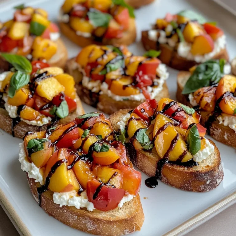 Quick Peach Bruschetta with Whipped Ricotta