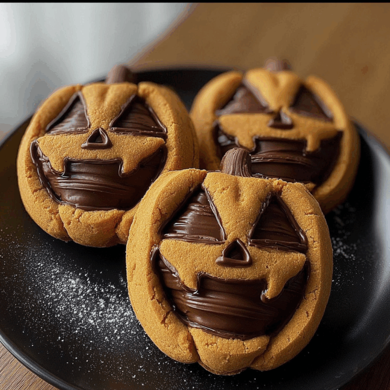 Milk Chocolate Stuffed Jack-O’-Lantern Cookies