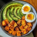 Avocado, Egg & Roasted Sweet Potato Bowl
