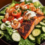 Blackened Salmon & Shrimp Salad