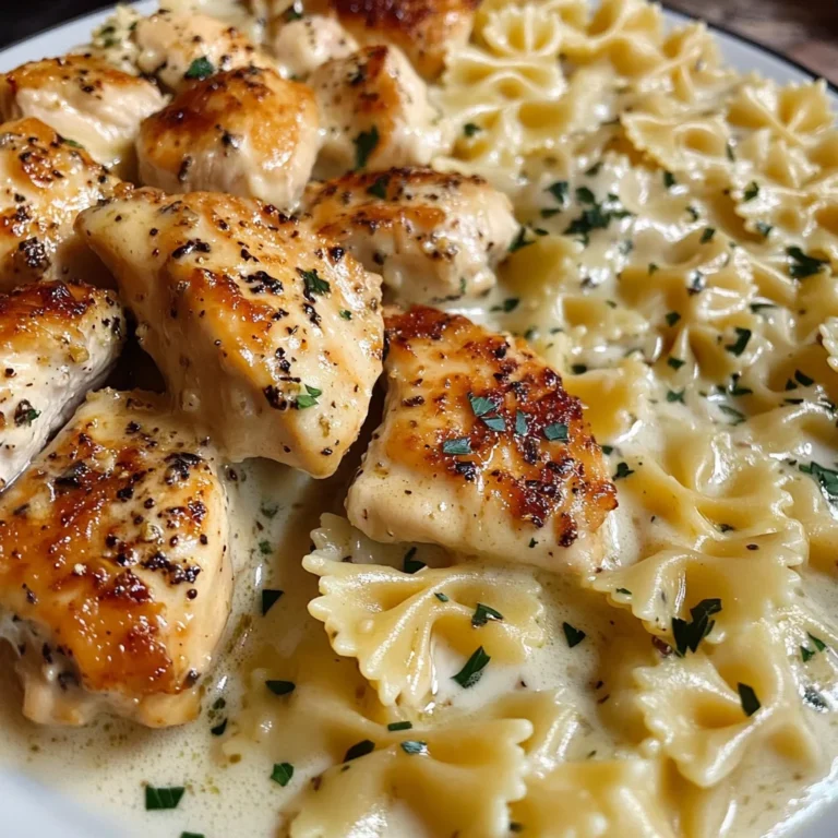 Cheesy Garlic Chicken Bowtie Pasta Recipe