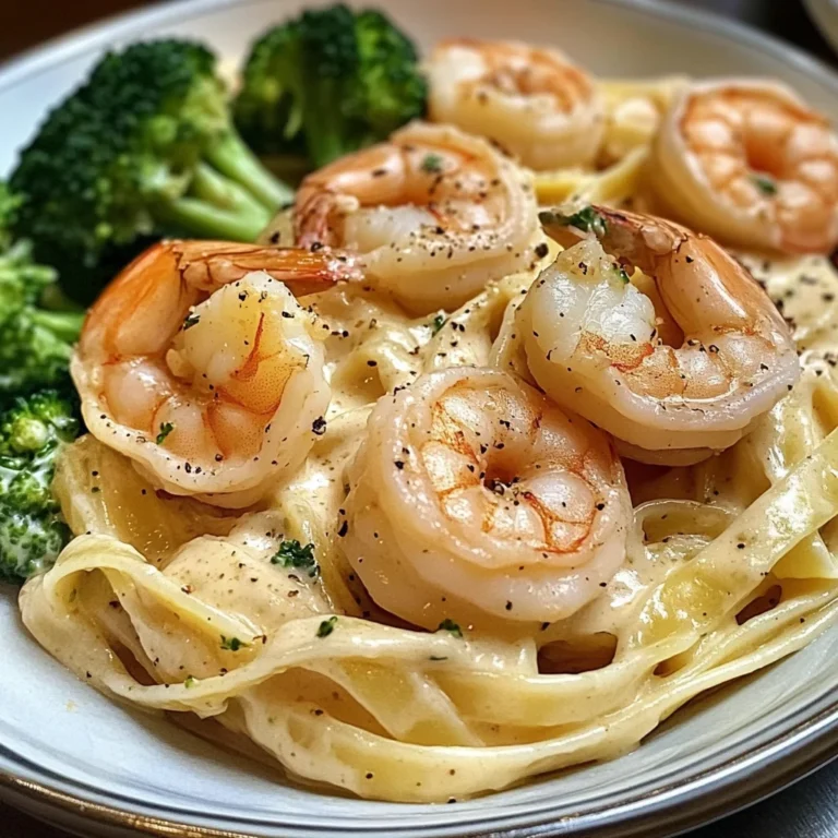 Creamy Garlic Shrimp Alfredo Pasta