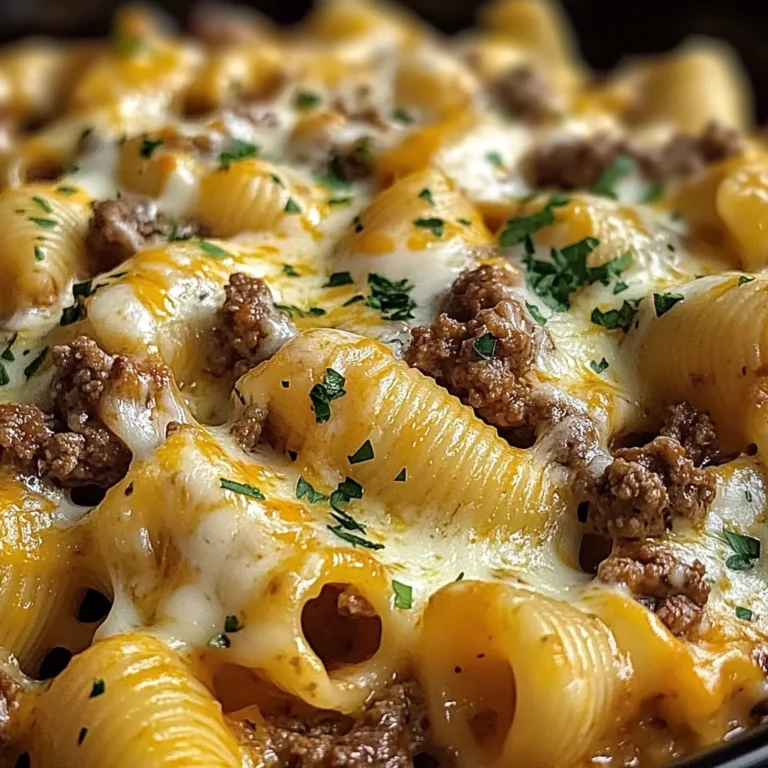 Crockpot Cheesy Ranch Beef Pasta Shells