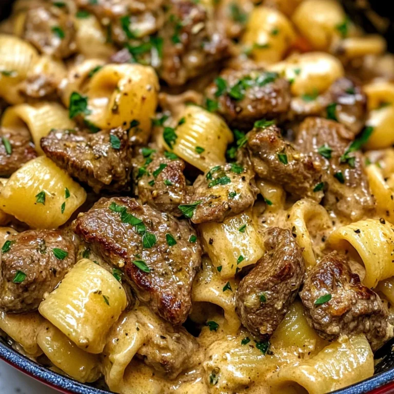 Decadent Beef and Pasta in Creamy Garlic Alfredo