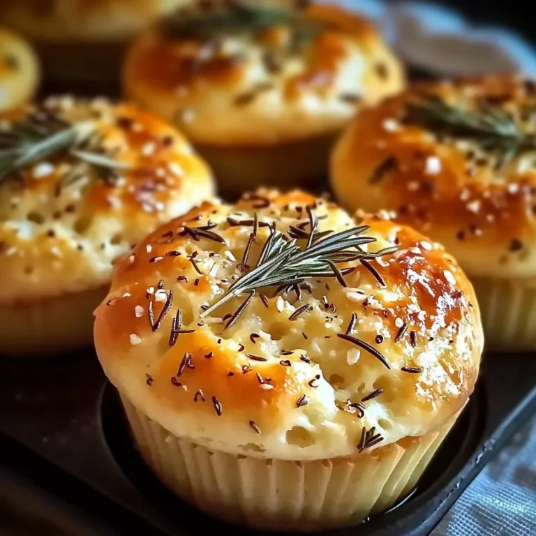Easy Garlic Rosemary Focaccia Muffins