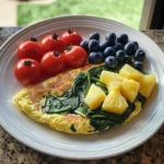 Garden Veggie Omelet with Fresh Fruit