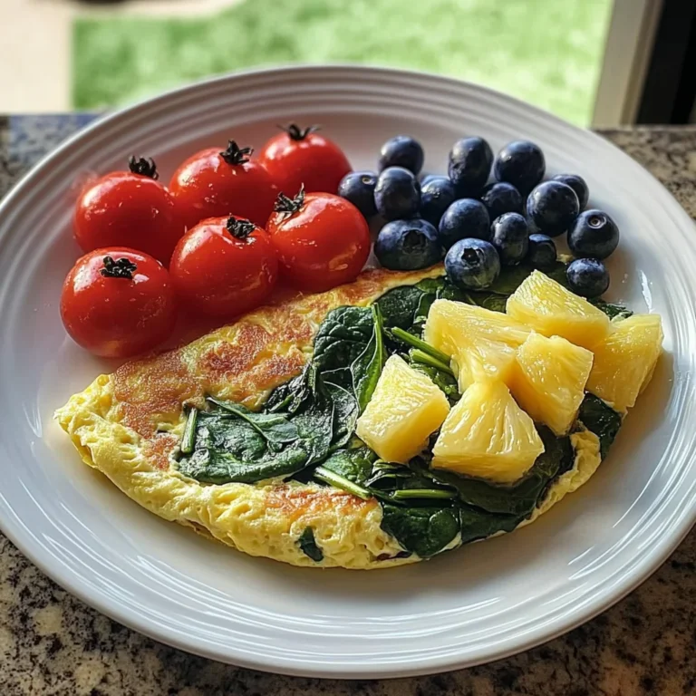 Garden Veggie Omelet with Fresh Fruit