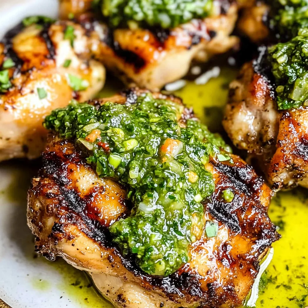 Grilled Chicken Thighs with Chimichurri