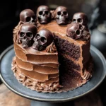 High Altitude Ginger Chocolate Skull Cake for Halloween