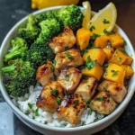 Honey Garlic Chicken Bowl with Rice, Broccoli & Roasted Butternut Squash