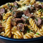 One-Pot Creamy Spicy Garlic Butter Steak & Pasta