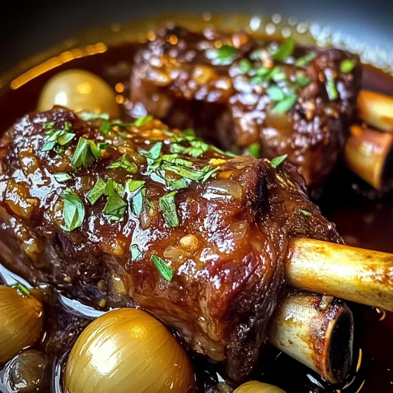 Red Wine Lamb Shanks with Garlic & Onions