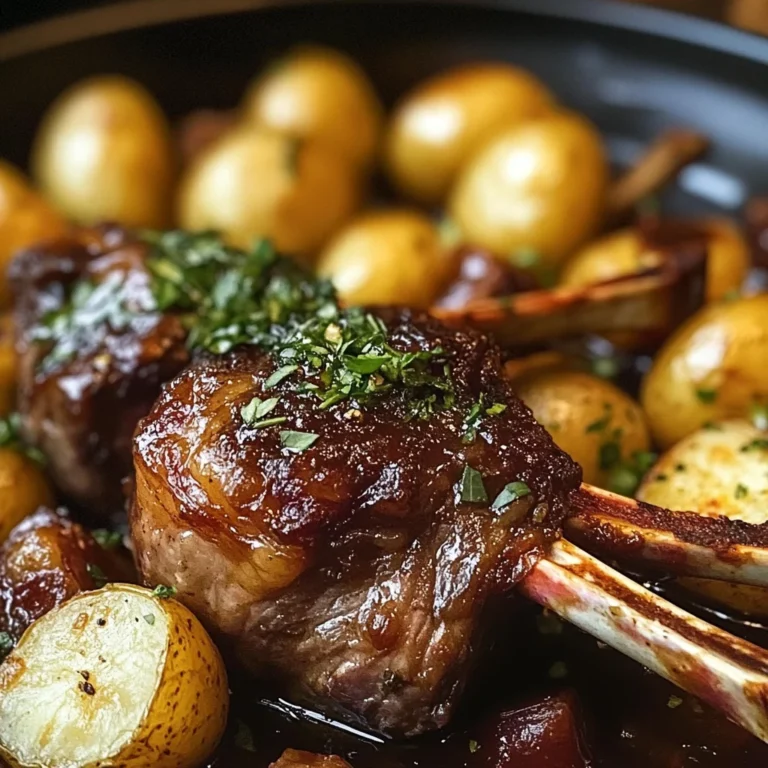 Red Wine & Herb Lamb Shanks with Roasted Potatoes