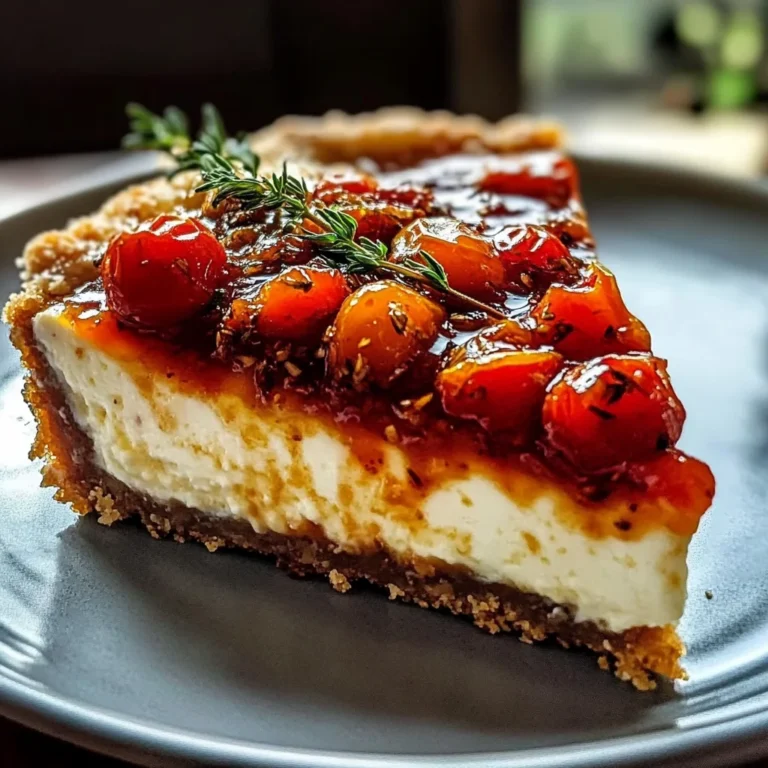 Savory Cheesecake with Roasted Tomato Jam & Parmesan Crust