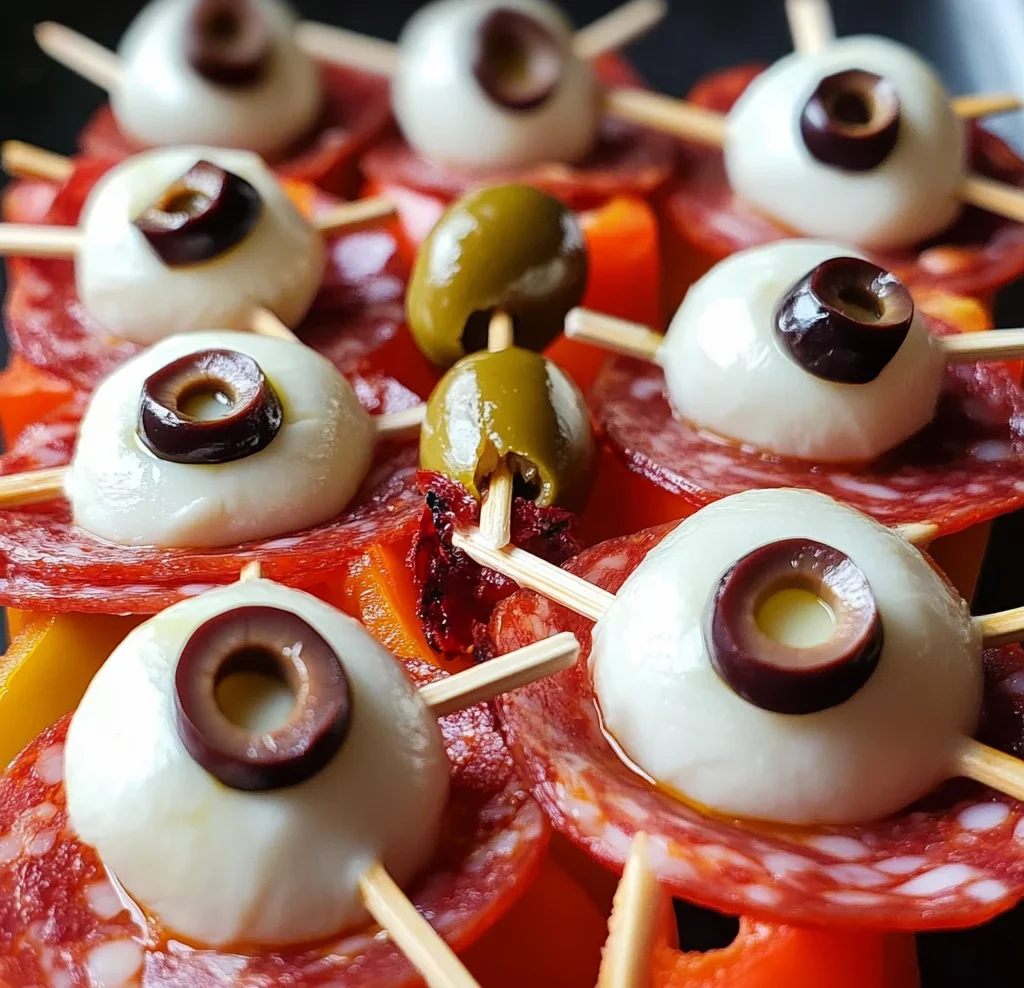 Skewered Salami Eyeballs