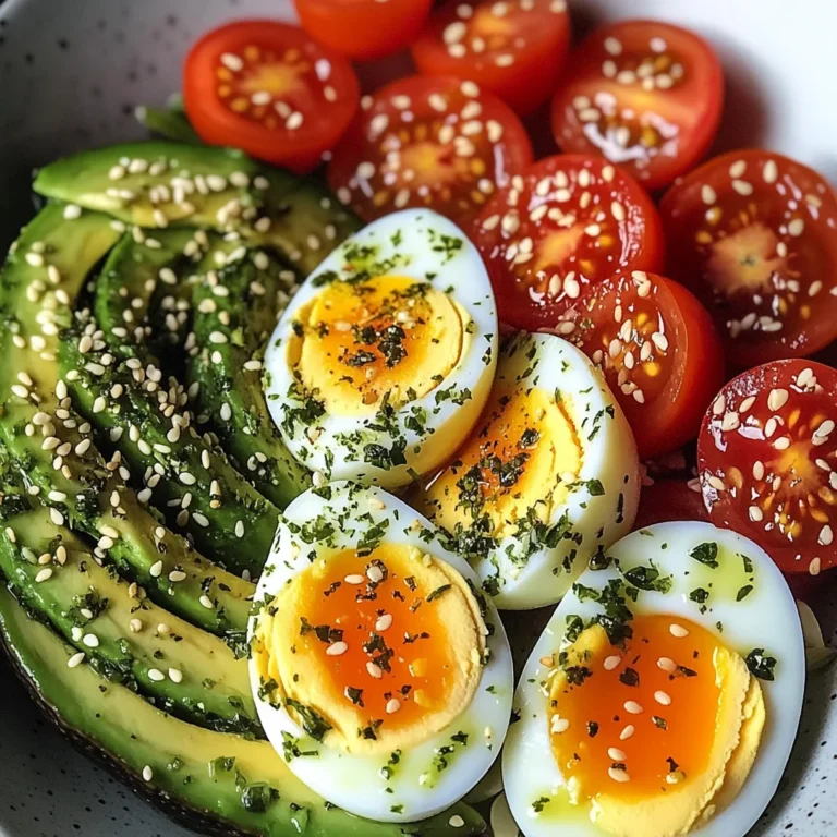 Soft-Boiled Eggs with Avocado & Cherry Tomato Salad