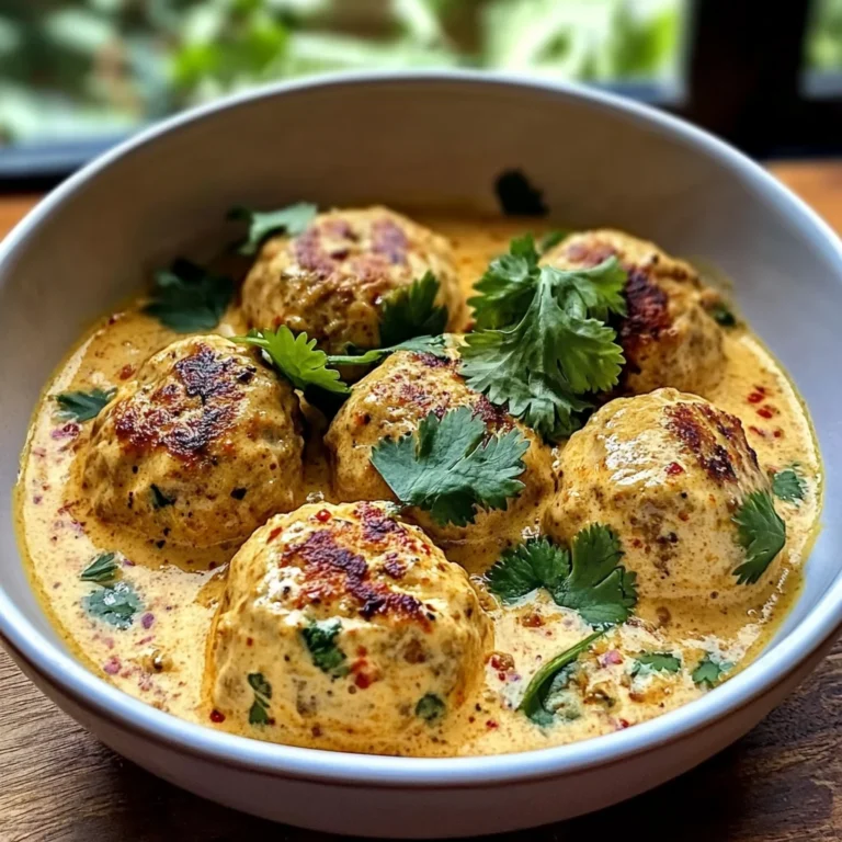 Thai Chicken Meatballs in Coconut Curry Sauce