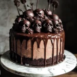Vegan Chocolate Layer Skull Cake