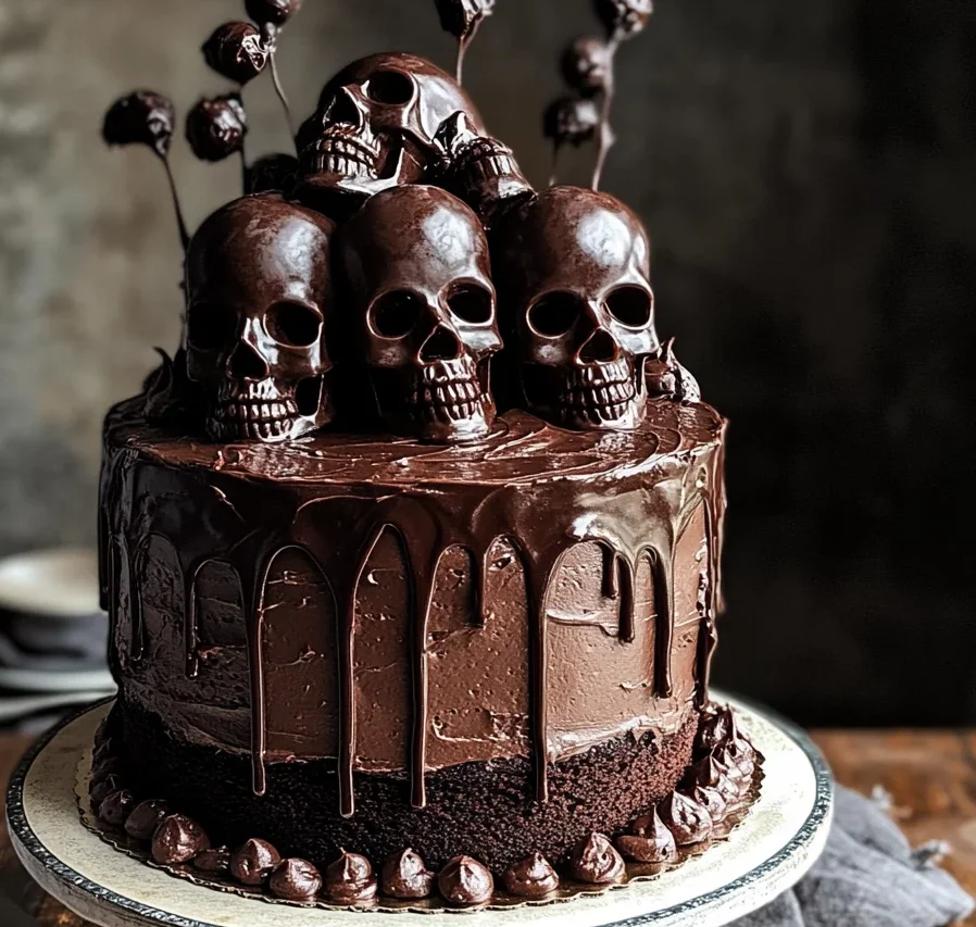 Vegan Chocolate Layer Skull Cake