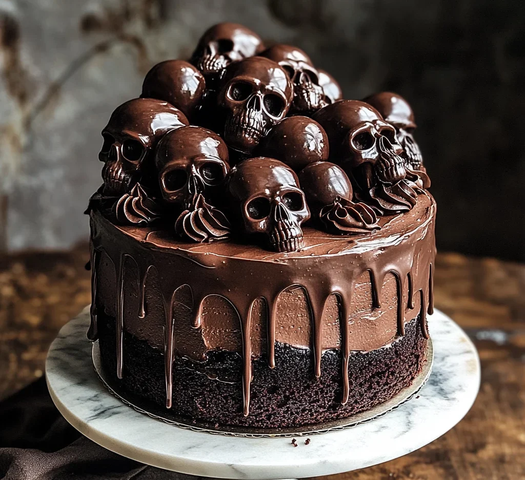 Vegan Chocolate Layer Skull Cake