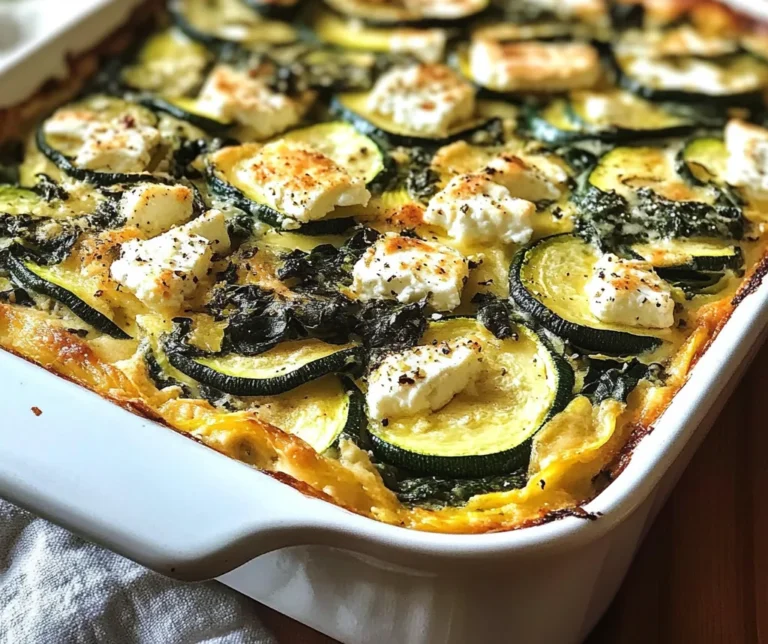 Zucchini Spinach and Feta Casserole