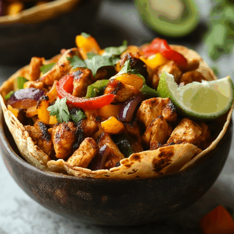 Chicken Fajita Tortilla Bowls