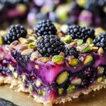 Blackberry Pistachio Dream Bars