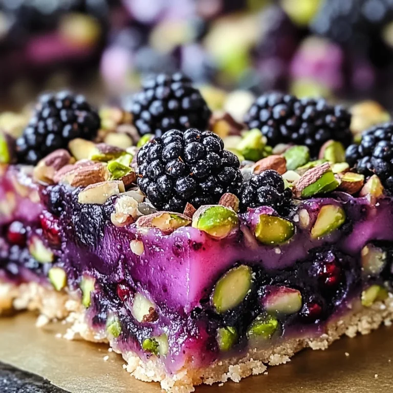 Blackberry Pistachio Dream Bars