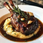 Braised Lamb Shank with Velvety Roasted Garlic Puree