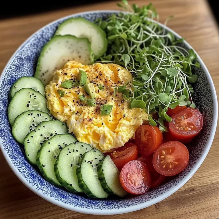 Creamy Scrambled Egg Bowl with Avocado, Microgreens & Veggies