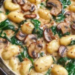 Creamy Spinach and Mushroom Gnocchi (One-Pan, 20 Minutes)