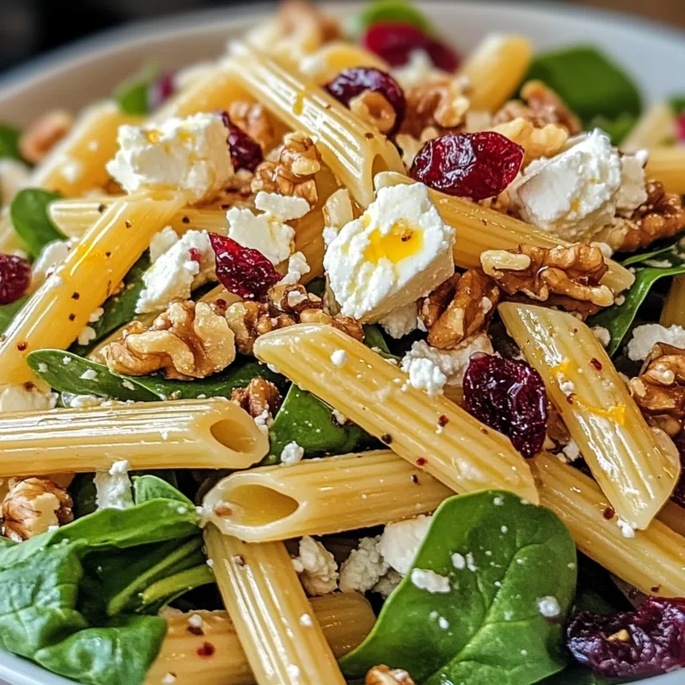 Feta & Cranberry Penne Salad with Orange Vinaigrette