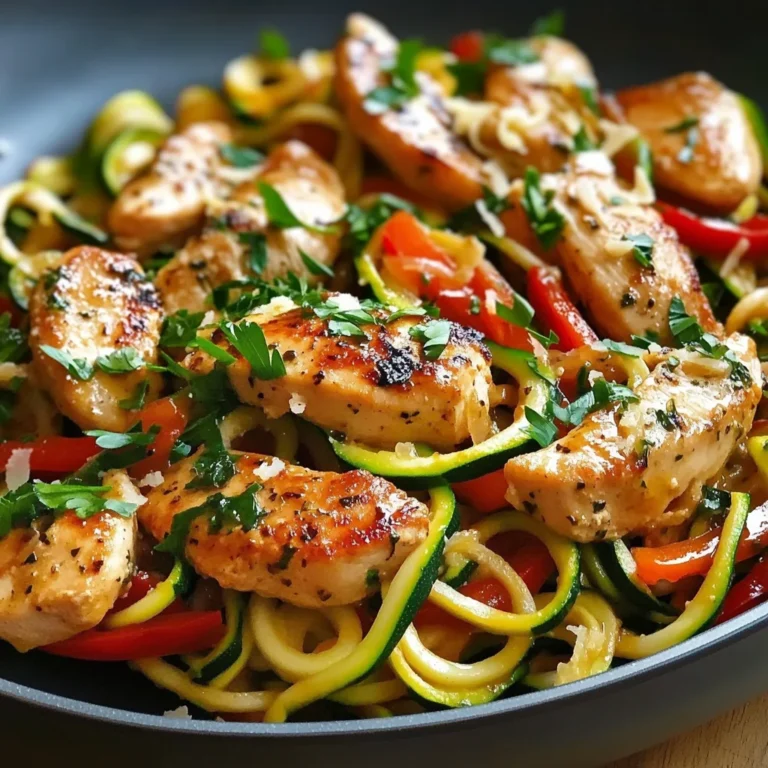 Garlic Chicken Zucchini Noodles