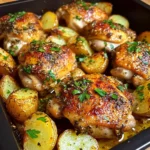 Garlic Herb Roasted Chicken Thighs with Baby Potatoes