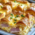 Ham and Cheese Croissant Breakfast Casserole