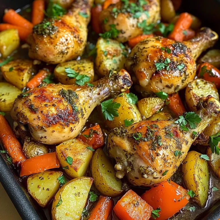 Herb Roasted Chicken Drumsticks with Veggies