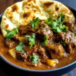 Indian-Style Beef Curry with Homemade Garlic Naan