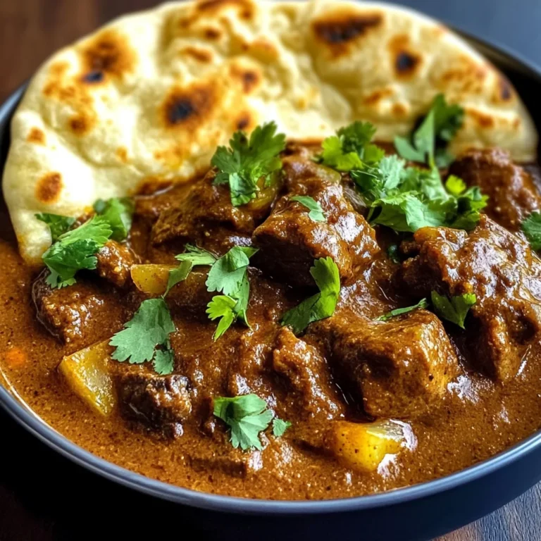 Indian-Style Beef Curry with Homemade Garlic Naan