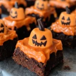 Melted Jack O' Lantern Brownies