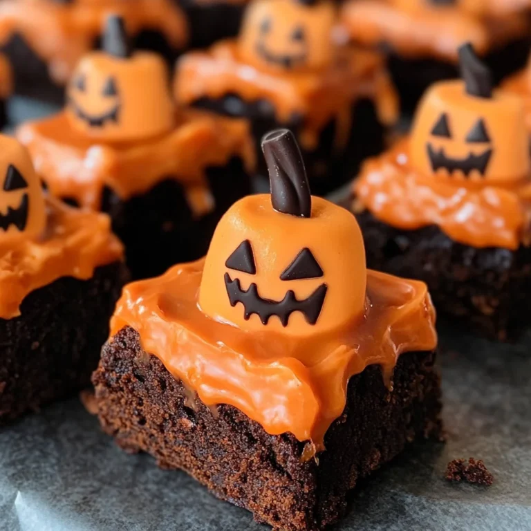 Melted Jack O' Lantern Brownies