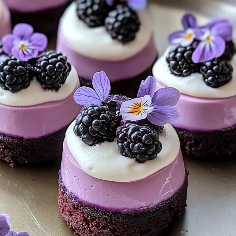 Mini Blackberry Mousse Cakes