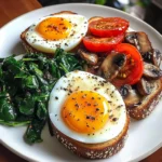 Savory Breakfast Plate with Soft Eggs, Toast & Greens