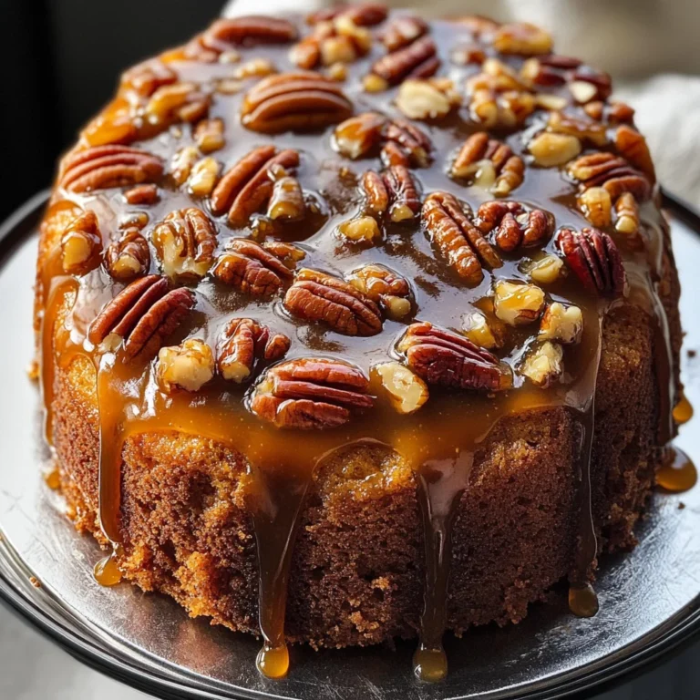 Upside-Down Caramel Pecan Cake