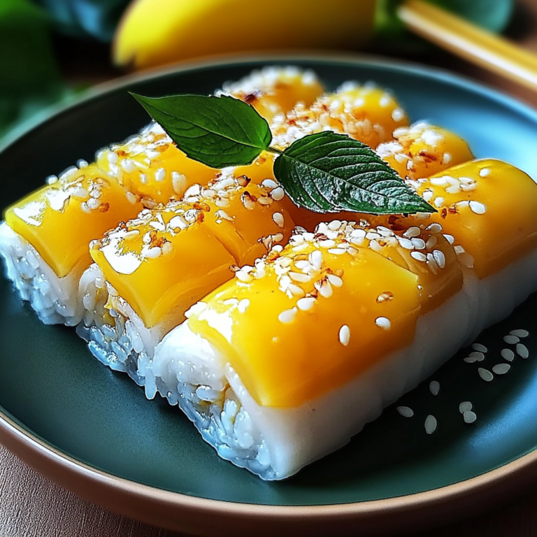 Sweet Mango Sticky Rice Rolls