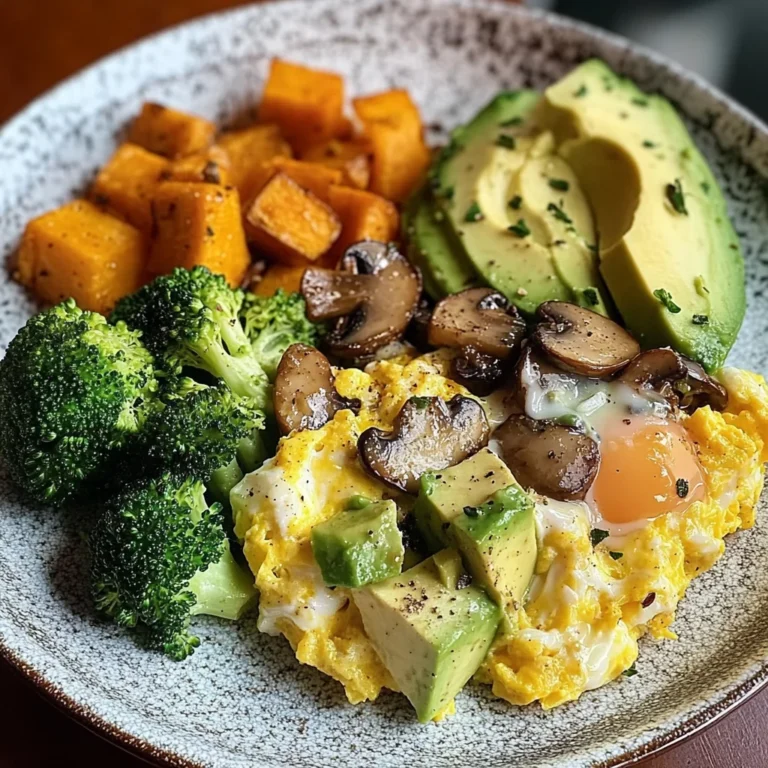 Savory Scramble with Veggie Medley & Sliced Avocado